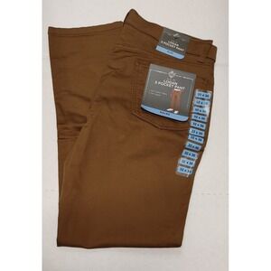 NWT Men's Brown Tile MEMBERS MARK Slim Fit Logan Pants 36X32